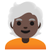 person, dark skin tone, white hair